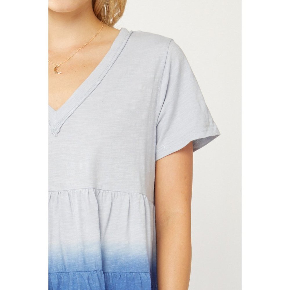Entro Ombre Tiered Top, Blue - Picture 5 of 6